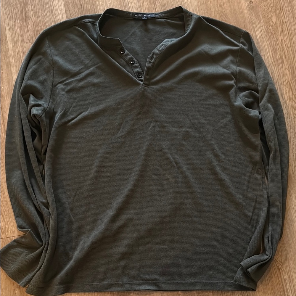 Robert Barakett Olive Long Sleeve Henley